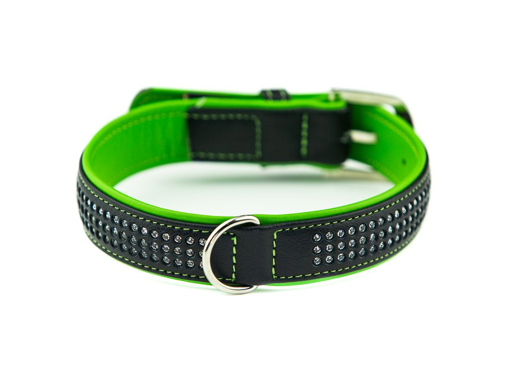 Nobby Pacific Deluxe obojek se Swarovski krystaly L-XL 60cm zelená z kategorie Chovatelské potřeby a krmiva pro psy > Obojky, vodítka a postroje pro psy > Obojky pro psy