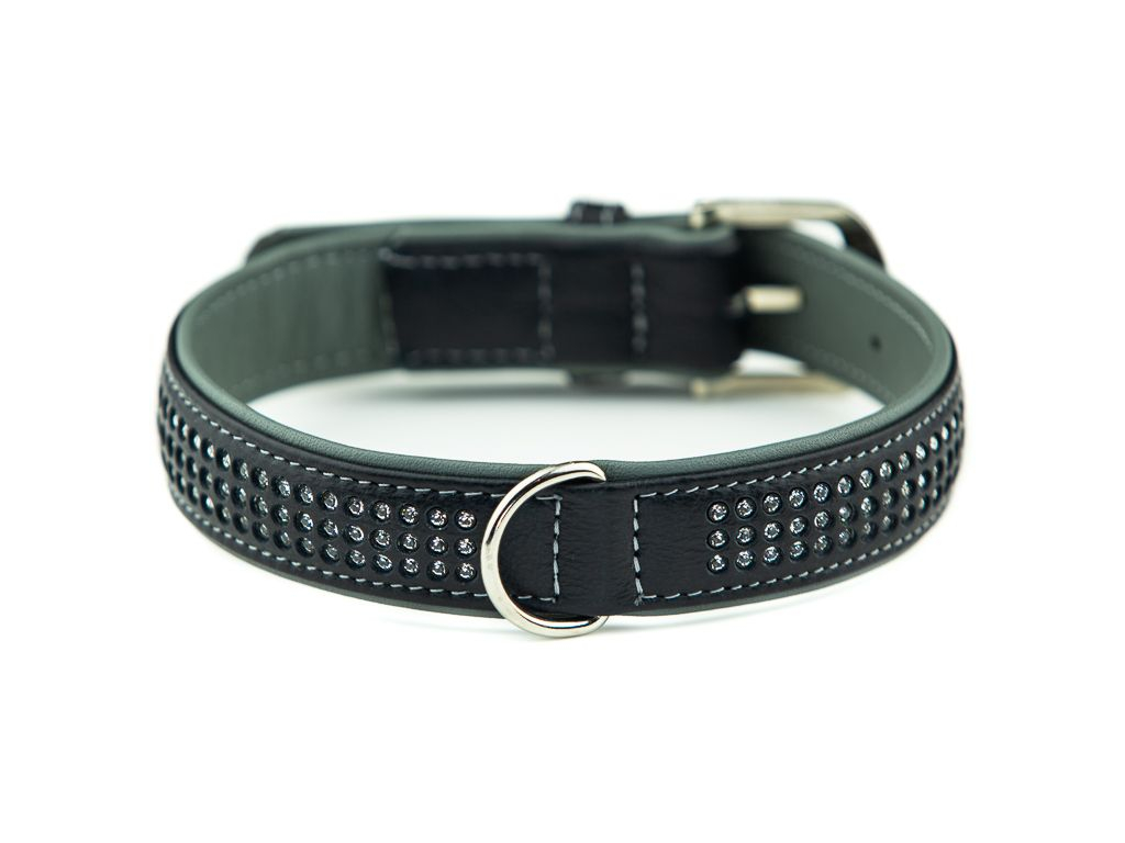 Nobby Pacific Deluxe obojek se Swarovski krystaly L-XL 60cm šedá z kategorie Chovatelské potřeby a krmiva pro psy > Obojky, vodítka a postroje pro psy > Obojky pro psy