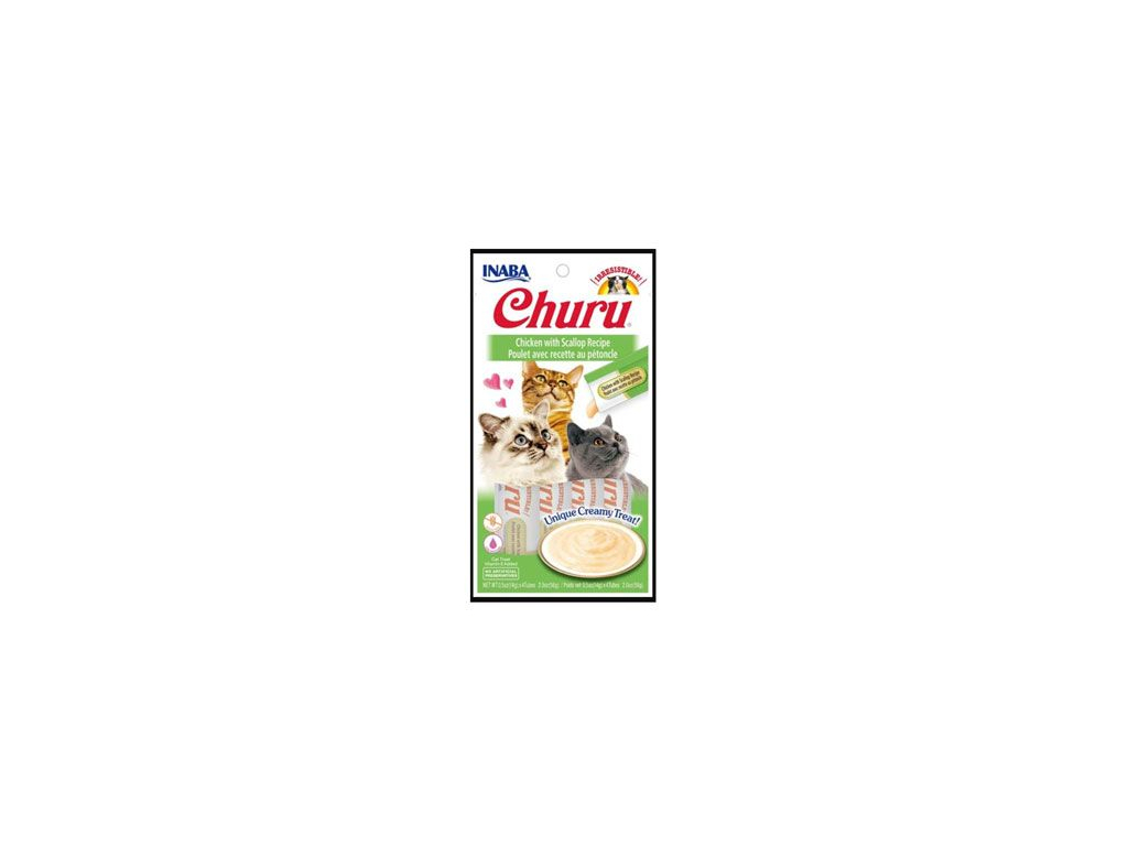 Churu Cat Chicken with Scallop 4x14g z kategorie Chovatelské potřeby a krmiva pro kočky > Krmivo a pamlsky pro kočky > Pamlsky pro kočky