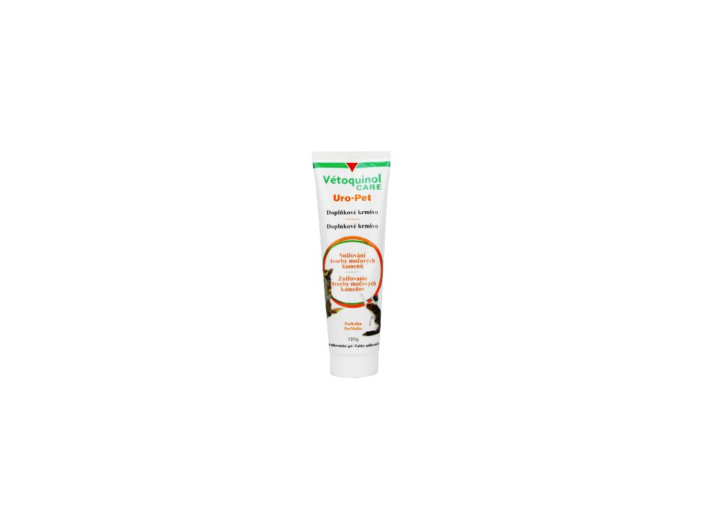 Vétoquinol Uropet gel 120g z kategorie Chovatelské potřeby a krmiva pro kočky > Vitamíny a léčiva pro kočky > Močové cesty kočky