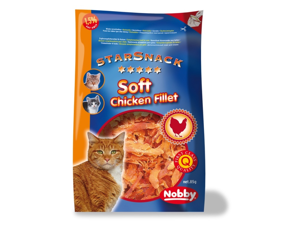 Nobby StarSnack Cat Soft Chicken sušené kuřecí kousky 85g z kategorie Chovatelské potřeby a krmiva pro kočky > Krmivo a pamlsky pro kočky > Pamlsky pro kočky
