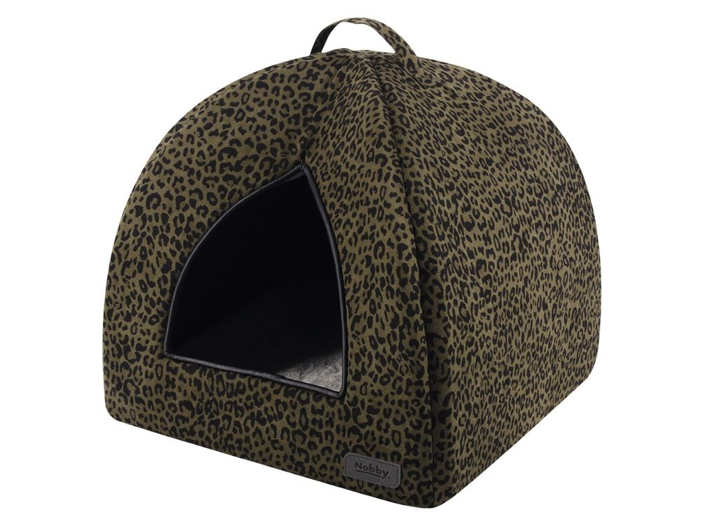 Nobby LEO jeskyně leopard hnědá 38x38x38cm z kategorie Chovatelské potřeby a krmiva pro psy > Pelíšky a dvířka pro psy > Kukaně a iglú pro psy