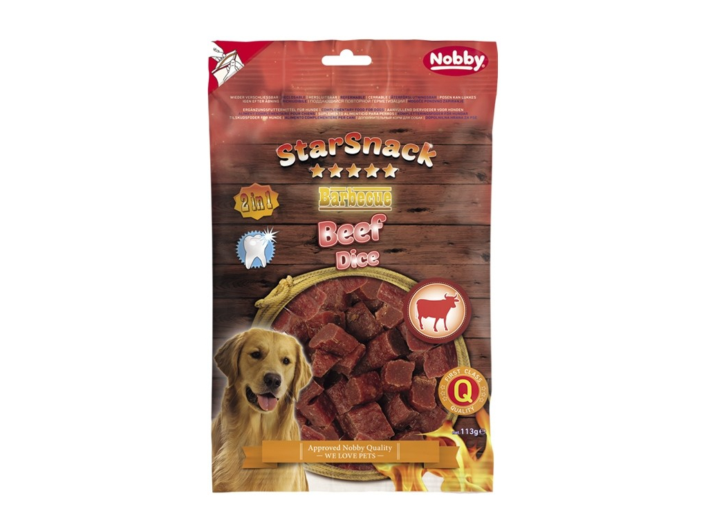 Nobby StarSnack Hovězí kostky pamlsky 113 g z kategorie Chovatelské potřeby a krmiva pro psy > Pamlsky pro psy > Sušená masíčka pro psy