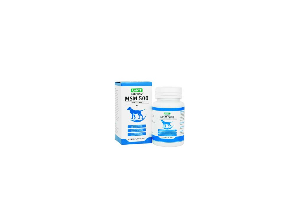 Roboran MSM 500 pro psy 100 tbl z kategorie Chovatelské potřeby a krmiva pro psy > Vitamíny a léčiva pro psy > Akutní ošetření psa