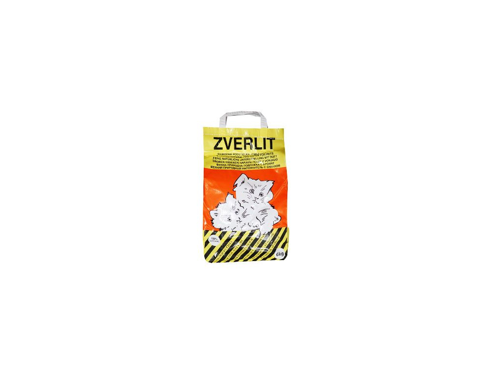 ZVERLIT oranžová jemná podestýlka s vůní kočka 6kg z kategorie Chovatelské potřeby a krmiva pro kočky > Toalety, steliva pro kočky > Steliva kočkolity pro kočky