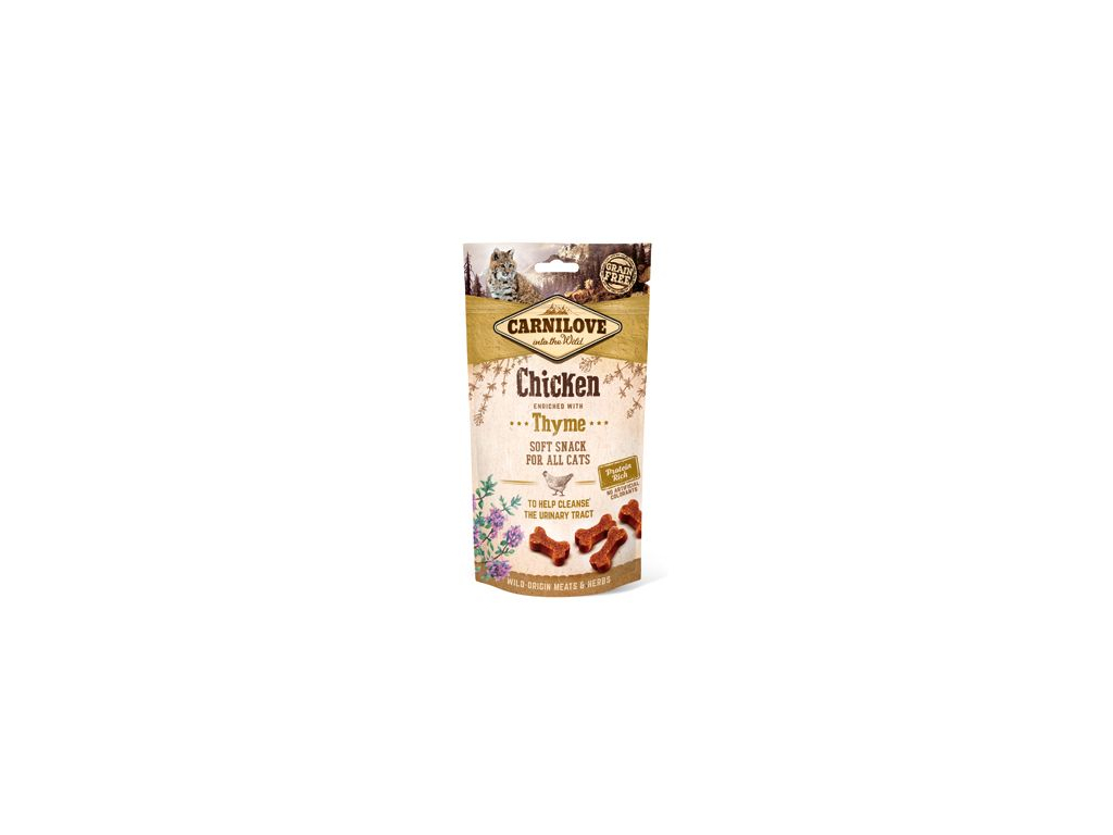 Carnilove Cat Semi Moist Snack Chicken with Thyme 50g z kategorie Chovatelské potřeby a krmiva pro kočky > Krmivo a pamlsky pro kočky > Pamlsky pro kočky