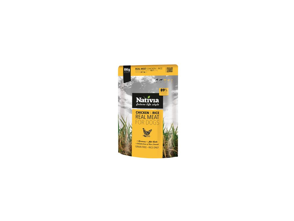 Nativia Real Meat Chicken&Rice 8kg z kategorie Chovatelské potřeby a krmiva pro psy > Krmiva pro psy > Granule pro psy