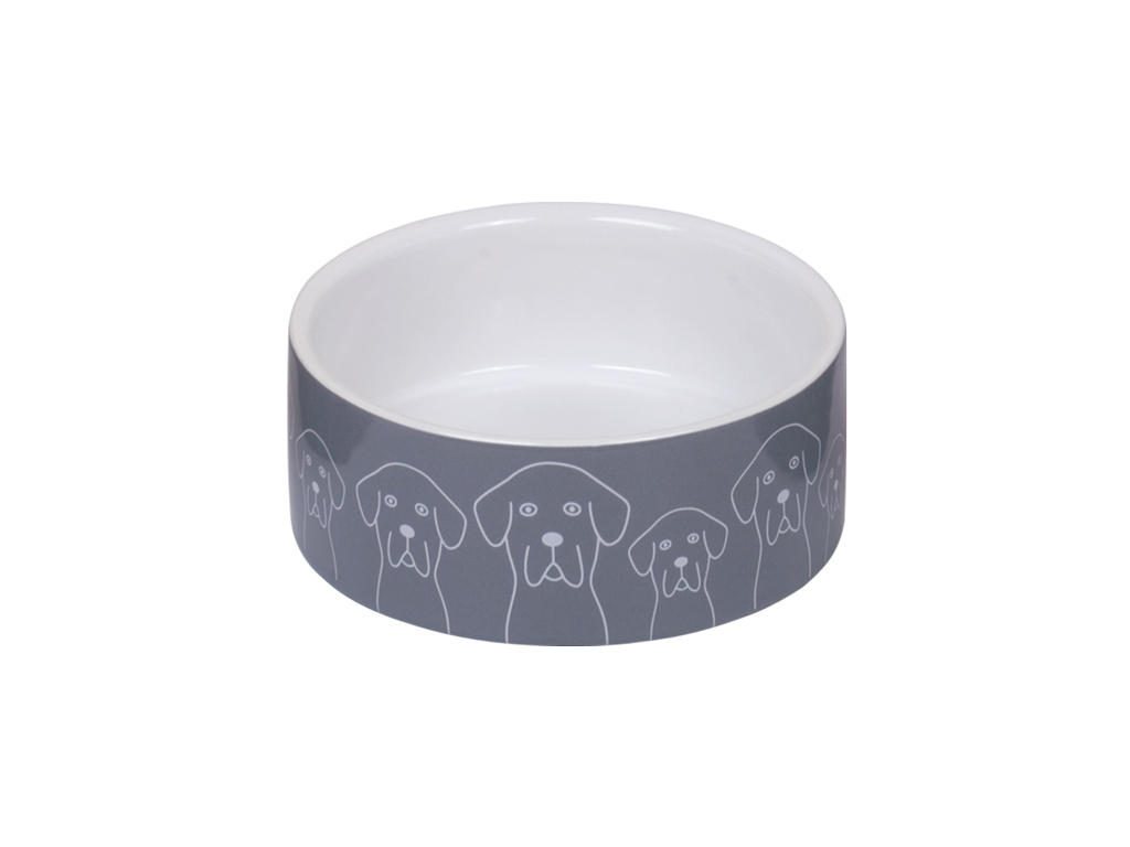 Nobby keramická miska DOGS šedo-bílá 12,0 x 4,5 cm / 0,25 l z kategorie Chovatelské potřeby a krmiva pro psy > Misky a dávkovače pro psy > keramické misky pro psy