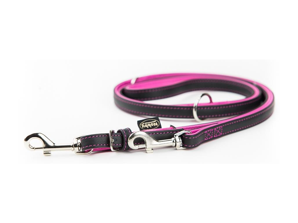Nobby Pacific kožené vodítko růžové lemování L-XL 200cm / 18mm z kategorie Chovatelské potřeby a krmiva pro psy > Obojky, vodítka a postroje pro psy > Vodítka pro psy > Klasická vodítka pro psy