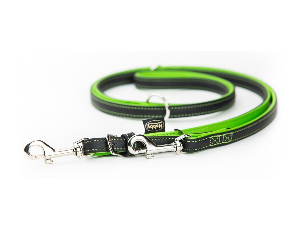 Nobby Pacific kožené vodítko zelené lemování L-XL 200cm / 18mm z kategorie Chovatelské potřeby a krmiva pro psy > Obojky, vodítka a postroje pro psy > Vodítka pro psy > Klasická vodítka pro psy