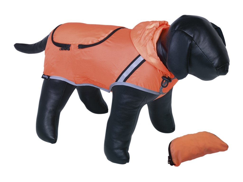 Nobby Rainy reflexní pláštěnka pro psa oranžová neon 32cm z kategorie Chovatelské potřeby a krmiva pro psy > Oblečky a doplňky pro psy > Pláštěnky, overaly pro psy