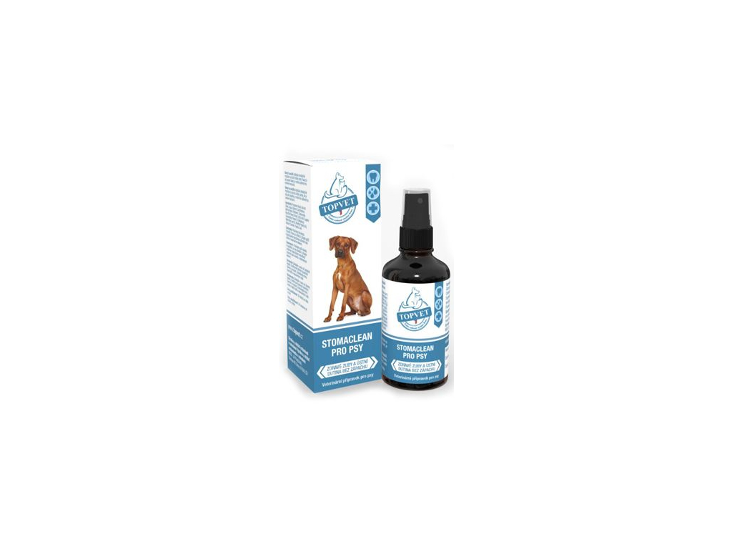 TOPVET Stomaclean zubní péče pro psy 50ml z kategorie Chovatelské potřeby a krmiva pro psy > Hygiena a kosmetika psa > Péče o psí zuby