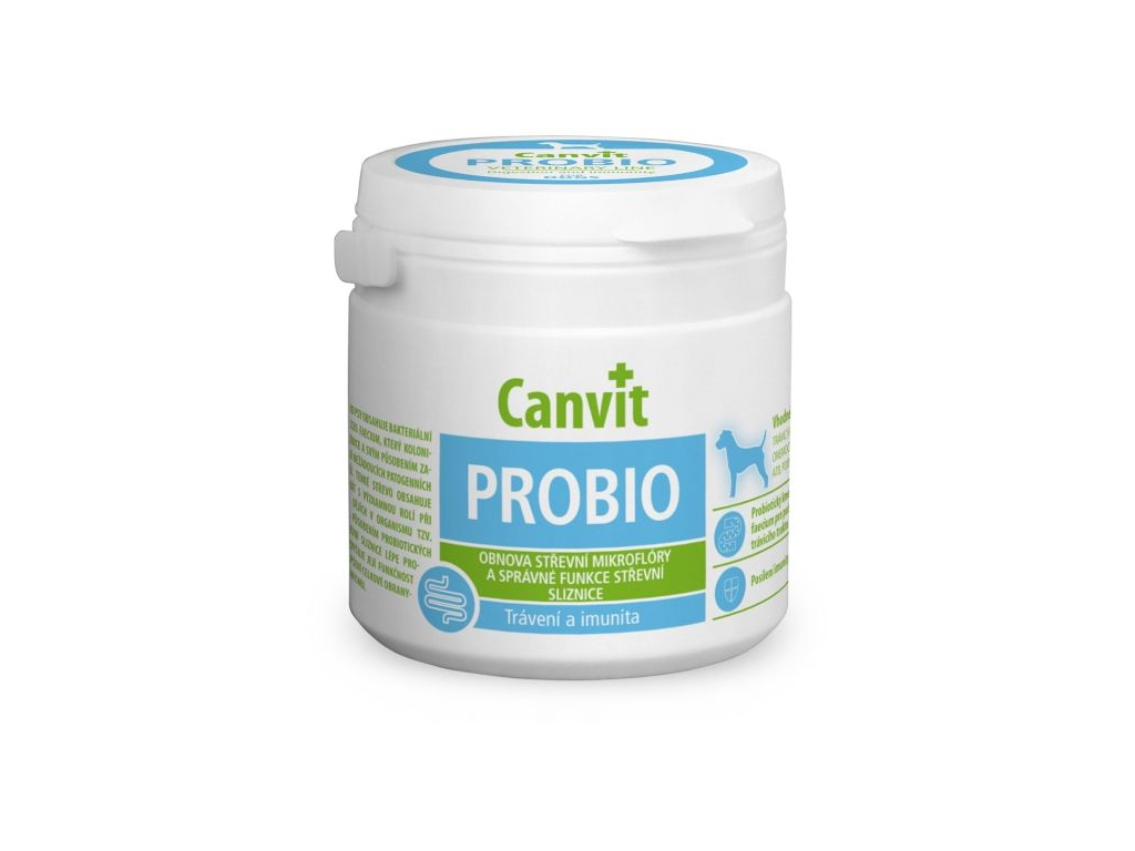 Canvit Probio pro psy 100g plv. z kategorie Chovatelské potřeby a krmiva pro psy > Vitamíny a léčiva pro psy > Podpora trávení u psů