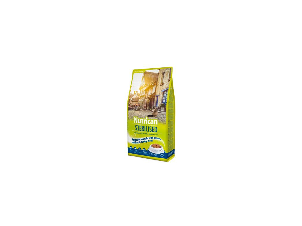 NutriCan Cat Sterilised 10kg z kategorie Chovatelské potřeby a krmiva pro kočky > Krmivo a pamlsky pro kočky > Granule pro kočky
