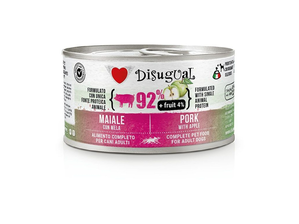 Disugual Fruit Dog Single Protein Vepřové s jablkem konzerva 150g z kategorie Chovatelské potřeby a krmiva pro psy > Krmiva pro psy > Konzervy pro psy