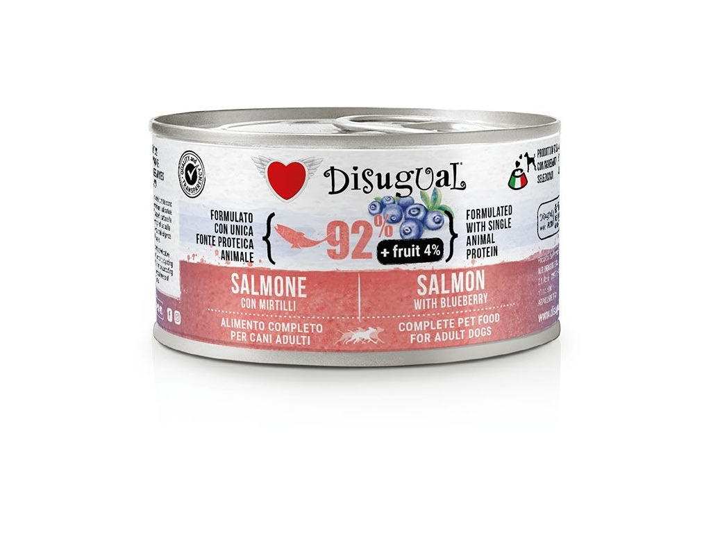 Disugual Fruit Dog Single Protein Losos s borůvky konzerva 150g z kategorie Chovatelské potřeby a krmiva pro psy > Krmiva pro psy > Konzervy pro psy