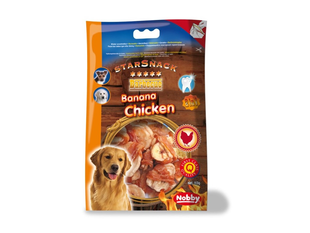 Nobby StarSnack Banana Chicken banán s kuřetem 113g z kategorie Chovatelské potřeby a krmiva pro psy > Pamlsky pro psy > Poloměkké pamlsky pro psy