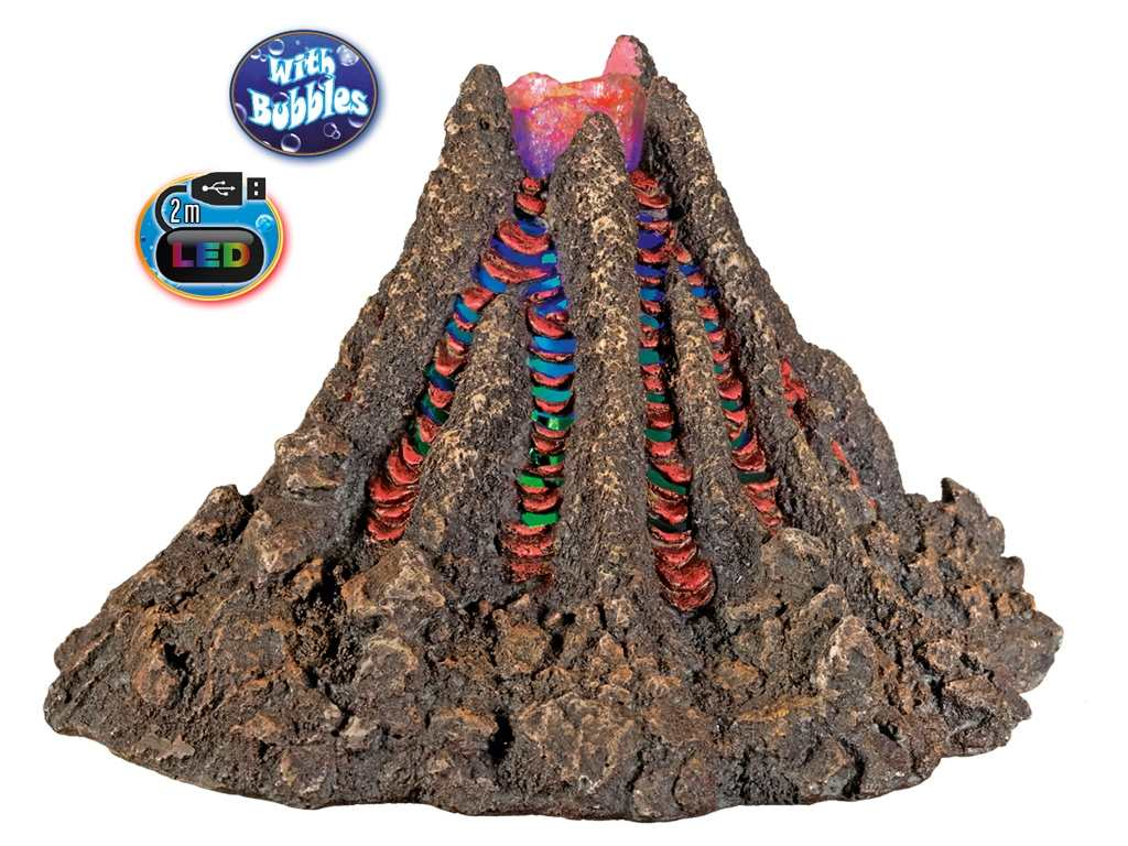 Nobby akvarijní dekorace vulkán s LED a vzduchováním 22,7 x 19,5 x 14,5 cm z kategorie Akvaristické a teraristické potřeby > Dekorace do akvária > Vulkán