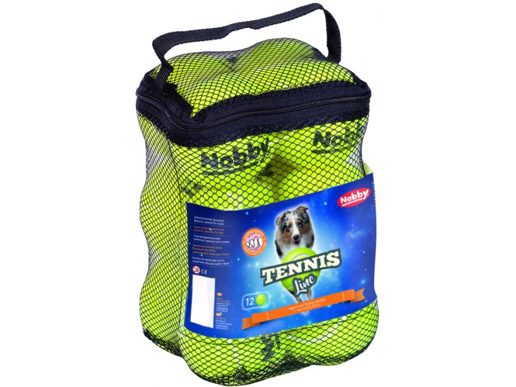 Nobby hračka tenisový míček M 6,5cm 12ks z kategorie Chovatelské potřeby a krmiva pro psy > Hračky pro psy > Tenisové hračky pro psy