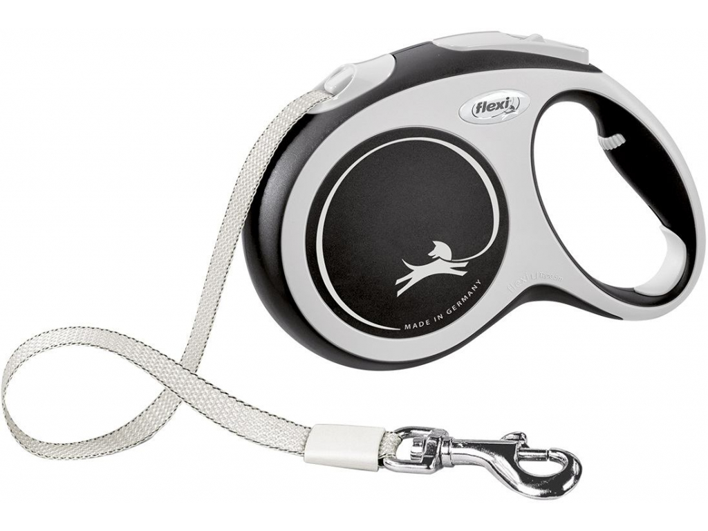 Flexi New Comfort L vodítko pásek 5m/60kg černá z kategorie Chovatelské potřeby a krmiva pro psy > Obojky, vodítka a postroje pro psy > Vodítka pro psy > Samonavíjecí vodítka pro psy