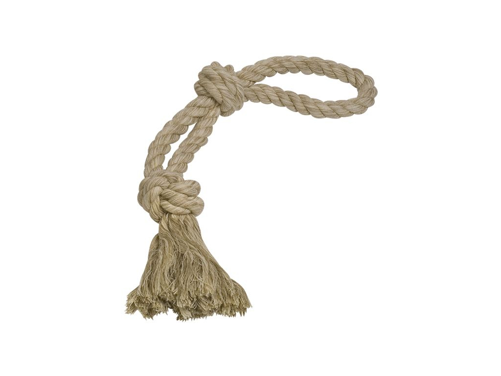 Nobby hračka pro psy lano hnědé 2x uzel 350g 55cm z kategorie Chovatelské potřeby a krmiva pro psy > Hračky pro psy > Lanové hračky pro psy