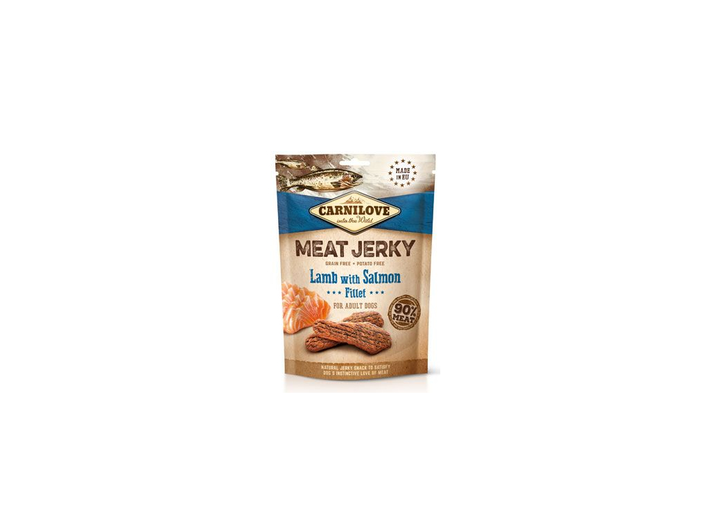 Carnilove Dog Jerky Lamb & Salmon Fillet 100g z kategorie Chovatelské potřeby a krmiva pro psy > Pamlsky pro psy > Sušená masíčka pro psy