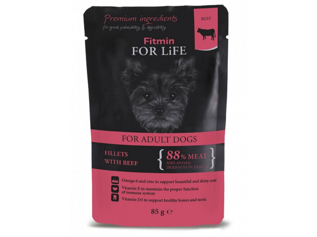 Fitmin Dog For Life kapsička Adult Beef in Gravy 85 g z kategorie Chovatelské potřeby a krmiva pro psy > Krmiva pro psy > Kapsičky pro psy