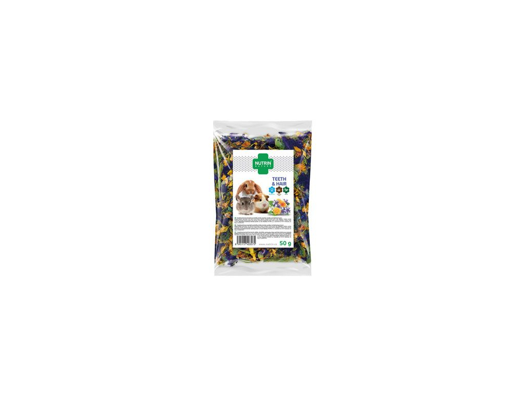Nutrin Nature Teeth & Hair 50g z kategorie Chovatelské potřeby a krmiva pro hlodavce a malá zvířata > Pamlsky pro hlodavce