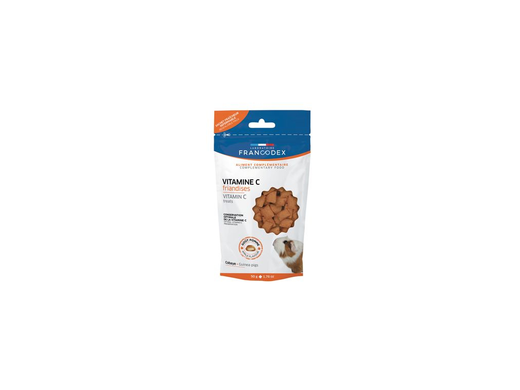 Francodex Vitamin C pochoutka pro morčata 50g z kategorie Chovatelské potřeby a krmiva pro hlodavce a malá zvířata > Vitamíny, minerální bloky