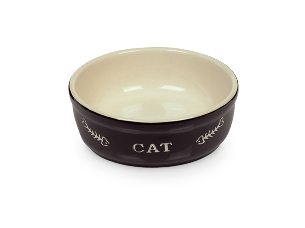 Nobby Cat keramická miska 13,5 cm černá 250ml z kategorie Chovatelské potřeby a krmiva pro kočky > Misky, dávkovače pro kočky > keramické misky pro kočky