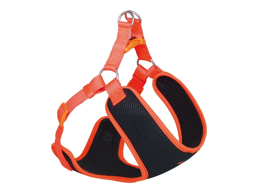 Nobby BLACK MESH REFLECT hrudní postroj XL oranžová neon z kategorie Chovatelské potřeby a krmiva pro psy > Obojky, vodítka a postroje pro psy > Postroje pro psy