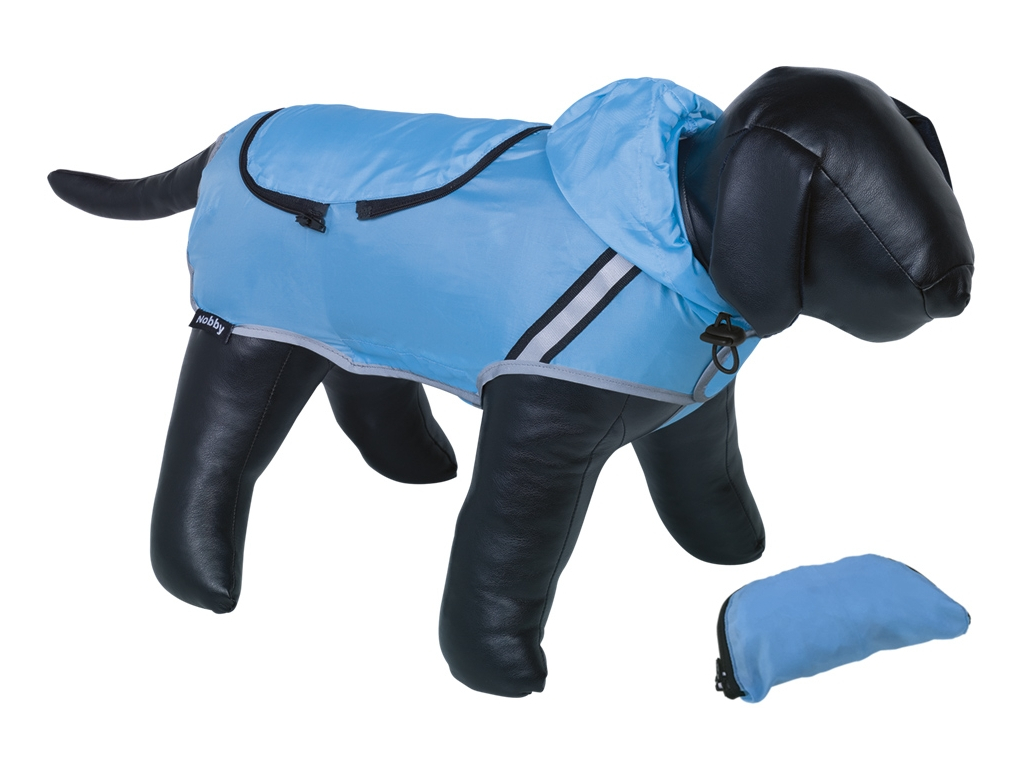 Nobby Rainy reflexní pláštěnka pro psa světle modrá 26cm z kategorie Chovatelské potřeby a krmiva pro psy > Oblečky a doplňky pro psy > Pláštěnky, overaly pro psy