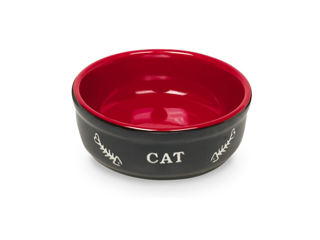 Nobby Cat keramická miska 13,5 cm černá 250ml z kategorie Chovatelské potřeby a krmiva pro kočky > Misky, dávkovače pro kočky > keramické misky pro kočky