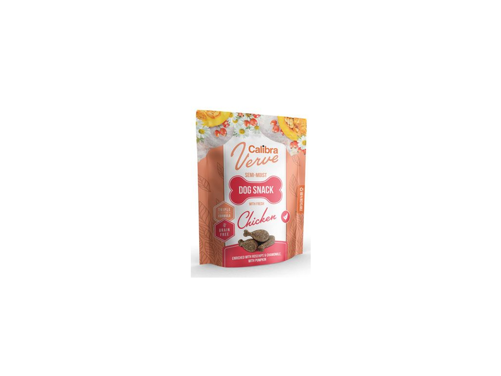 Calibra Dog Verve Semi-Moist Snack Fresh Chicken 150g z kategorie Chovatelské potřeby a krmiva pro psy > Pamlsky pro psy > Poloměkké pamlsky pro psy