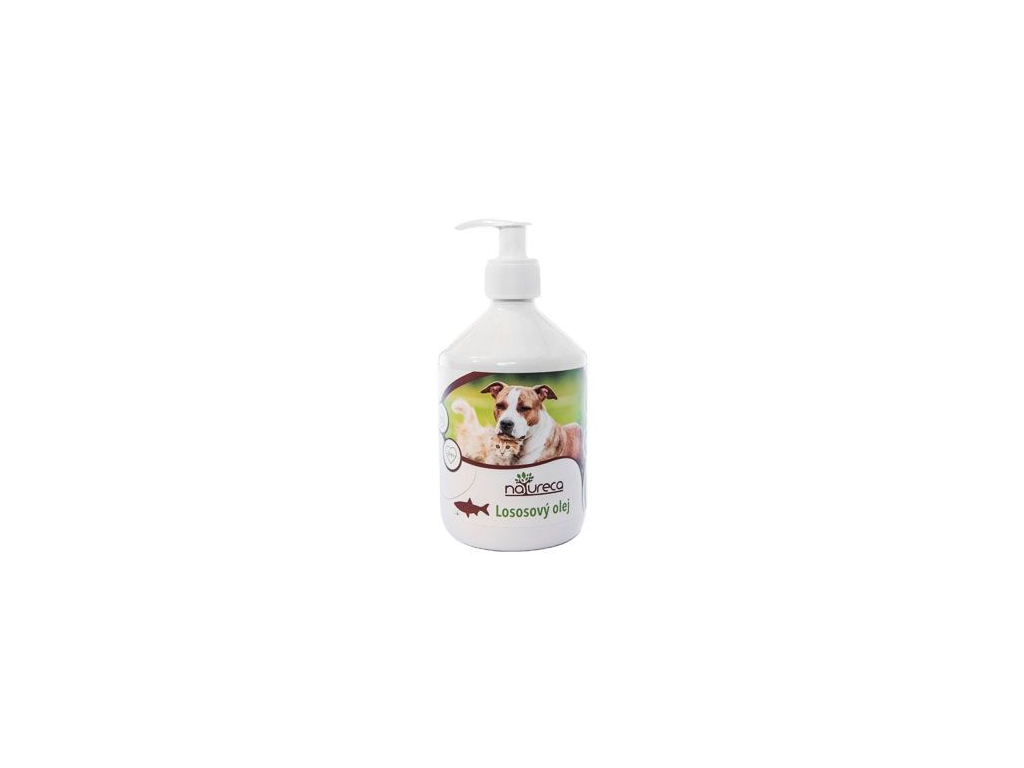 NATURECA Lososový olej 100% pro psy a kočky 500ml z kategorie Chovatelské potřeby a krmiva pro kočky > Vitamíny a léčiva pro kočky > Péče o srst, kůži a tlapky koček