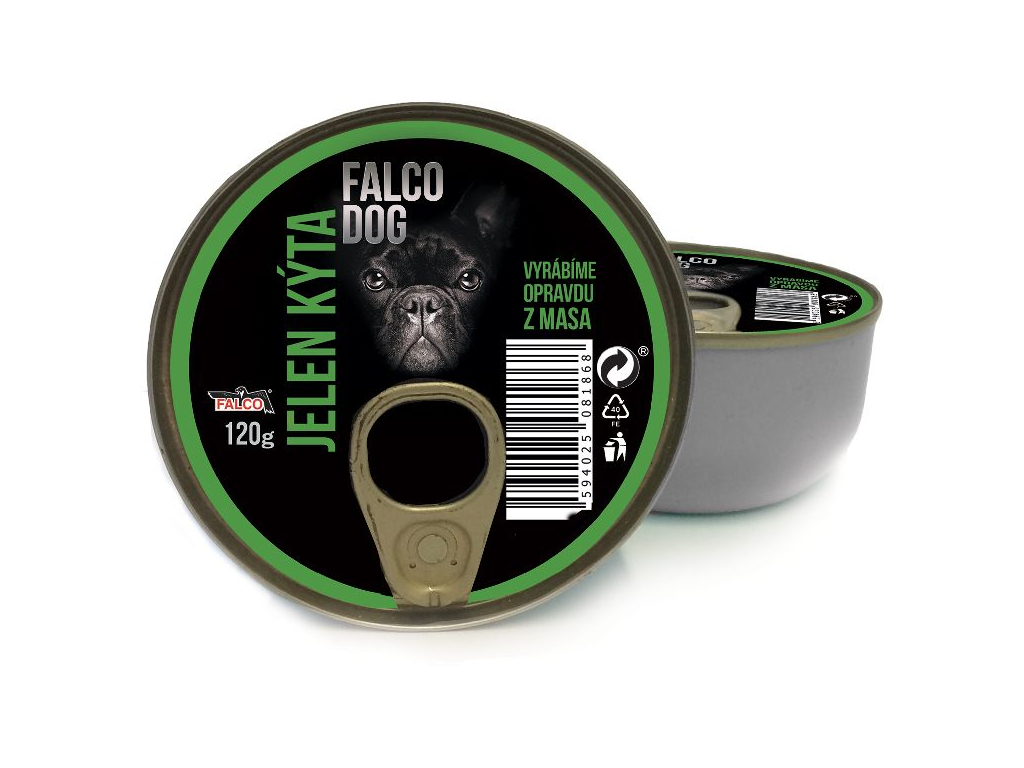 Falco Dog Jelení kýta konzerva pro psy 120g z kategorie Chovatelské potřeby a krmiva pro psy > Krmiva pro psy > Konzervy pro psy