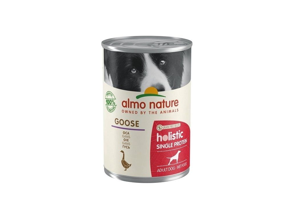 Almo Nature 100% Single Protein husa konzerva 400g z kategorie Chovatelské potřeby a krmiva pro psy > Krmiva pro psy > Konzervy pro psy