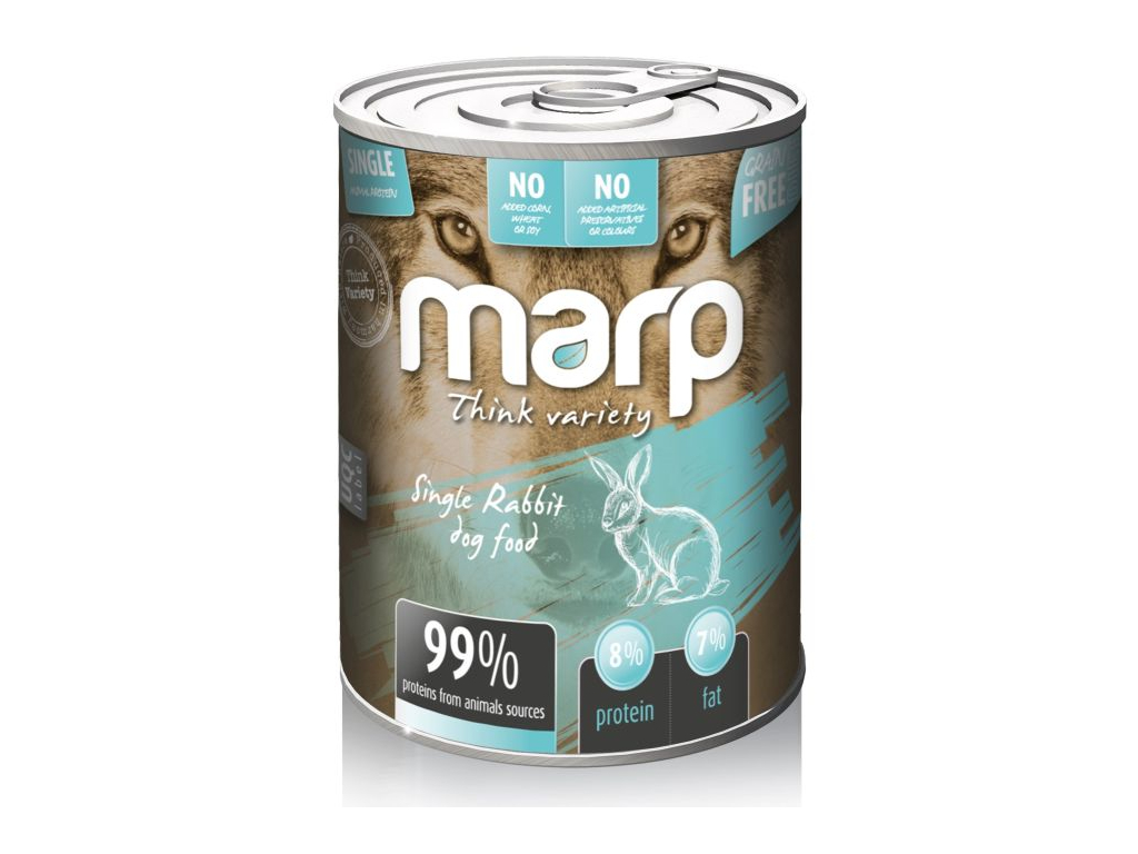 Marp Variety Single Rabbit konzerva králík 400g z kategorie Chovatelské potřeby a krmiva pro psy > Krmiva pro psy > Konzervy pro psy