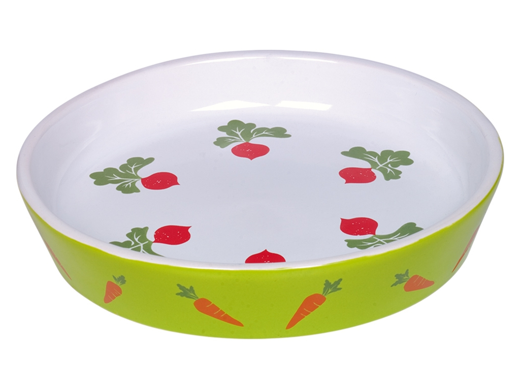 Nobby keramická miska pro hlodavce mrkev+ředkvičky 25 x 3,5 cm 400ml z kategorie Chovatelské potřeby a krmiva pro hlodavce a malá zvířata > Misky, napaječky > Misky