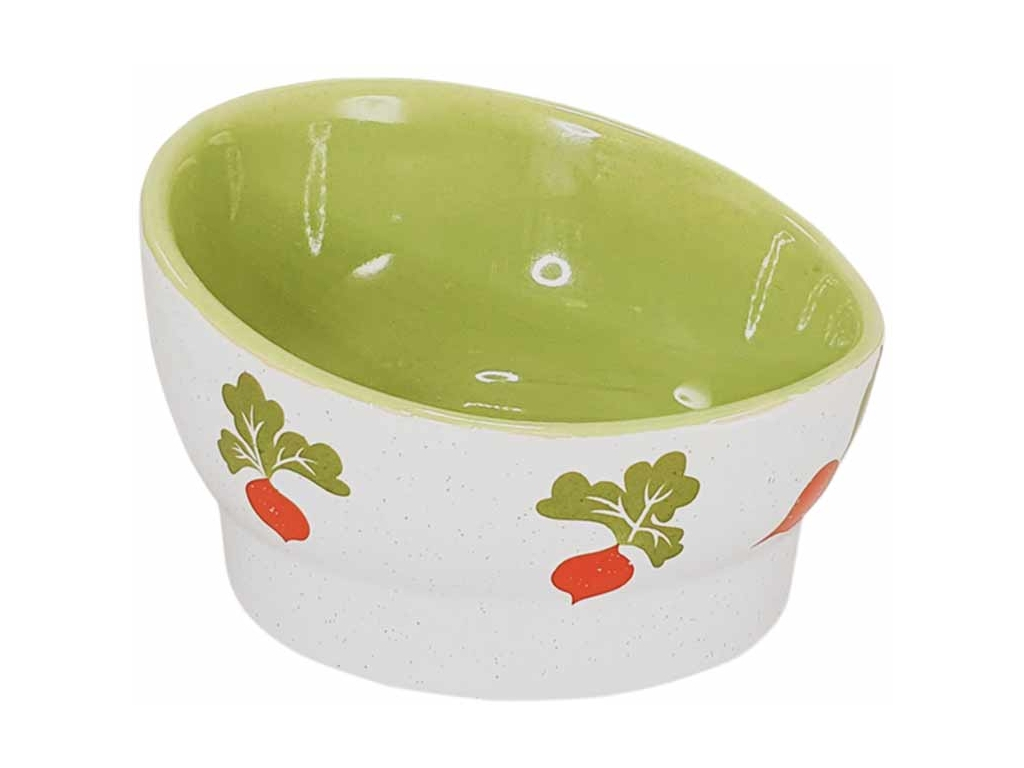 Nobby keramická ergonomicky tvarovaná miska pro hlodavce ředkvičky 18,5 x 9,5 cm 750ml z kategorie Chovatelské potřeby a krmiva pro hlodavce a malá zvířata > Misky, napaječky > Misky