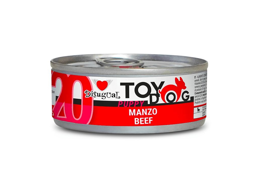 Disugual Puppy TOYDOG 20 Single Protein konzerva hovězí 85g z kategorie Chovatelské potřeby a krmiva pro psy > Krmiva pro psy > Konzervy pro psy