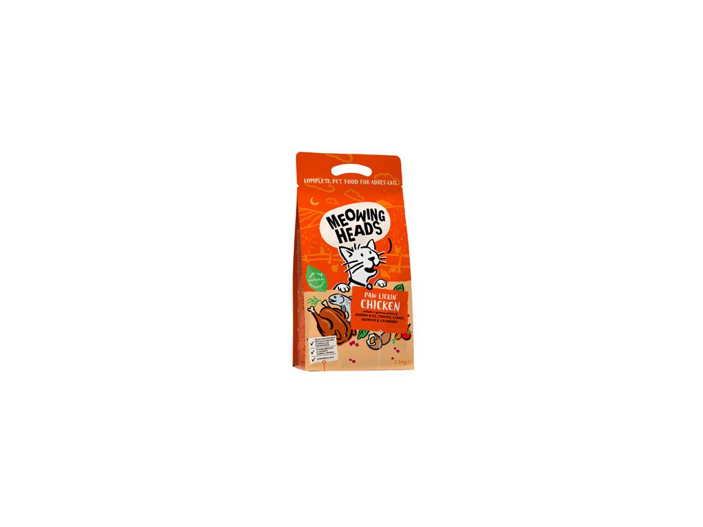 MEOWING HEADS Paw Lickin’ Chicken 1,5kg z kategorie Chovatelské potřeby a krmiva pro kočky > Krmivo a pamlsky pro kočky > Granule pro kočky