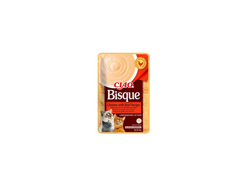 Churu Cat CIAO Bisque Chicken with Beef Recipe 40g z kategorie Chovatelské potřeby a krmiva pro kočky > Krmivo a pamlsky pro kočky > Pamlsky pro kočky