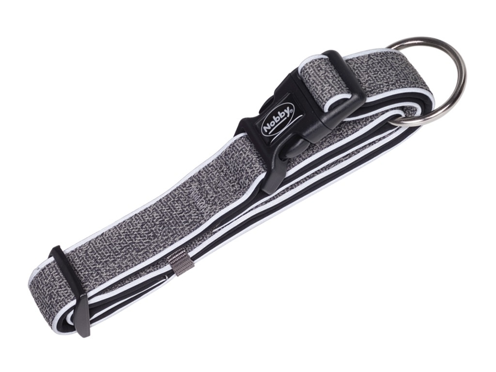 Nobby CAYO obojek nylon reflexní šedá L-XL 50-65cm z kategorie Chovatelské potřeby a krmiva pro psy > Obojky, vodítka a postroje pro psy > Obojky pro psy