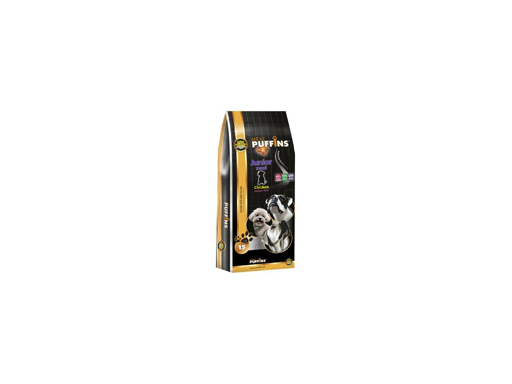 Puffins Dog Junior Maxi Chicken 15kg z kategorie Chovatelské potřeby a krmiva pro psy > Krmiva pro psy > Granule pro psy