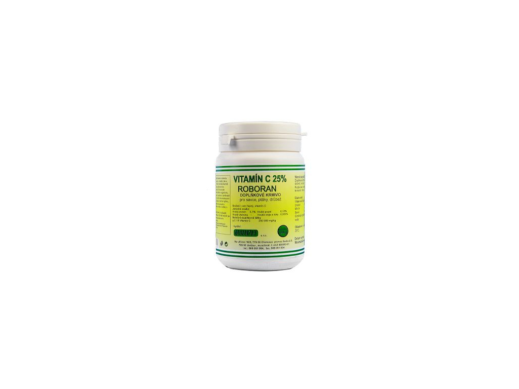Vitamin C Roboran 25/ 100g z kategorie Chovatelské potřeby a krmiva pro psy > Vitamíny a léčiva pro psy > Vitaminy a minerály pro psy