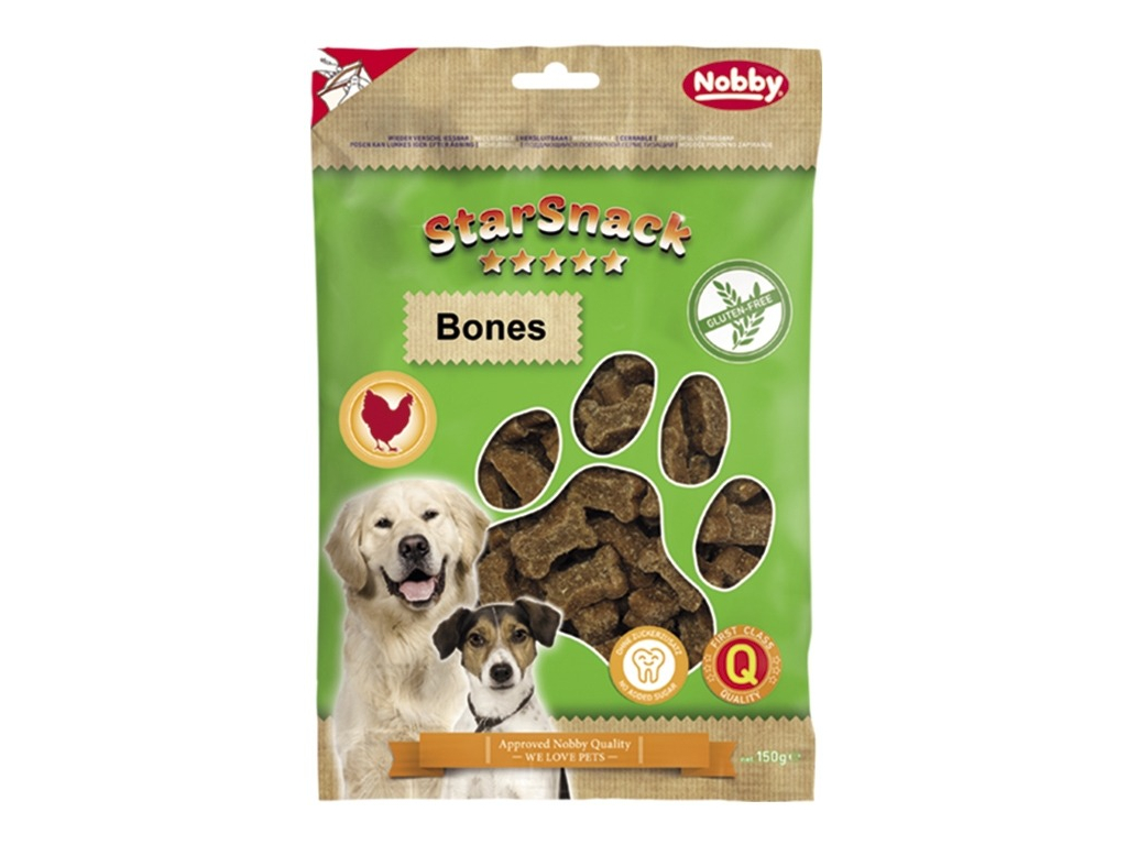 Nobby StarSnack Bones GLUTEN FREE bezlepkové pamlsky kostičky 150g z kategorie Chovatelské potřeby a krmiva pro psy > Pamlsky pro psy > Poloměkké pamlsky pro psy