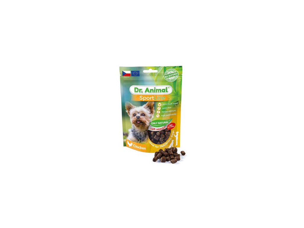 Noviko pochoutka Dr. Animal Sportline kuře 100g z kategorie Chovatelské potřeby a krmiva pro psy > Pamlsky pro psy > Poloměkké pamlsky pro psy
