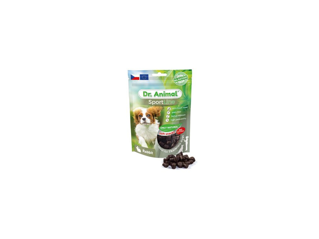 Noviko pochoutka Dr. Animal Sportline králík 100g z kategorie Chovatelské potřeby a krmiva pro psy > Pamlsky pro psy > Poloměkké pamlsky pro psy