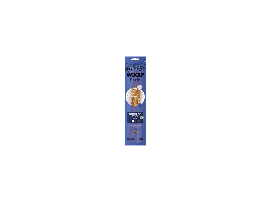 Woolf pochoutka Earth NOOHIDE XL Stick with Duck 85g z kategorie Chovatelské potřeby a krmiva pro psy > Pamlsky pro psy > Pamlsky z přírodní želatiny pro psy